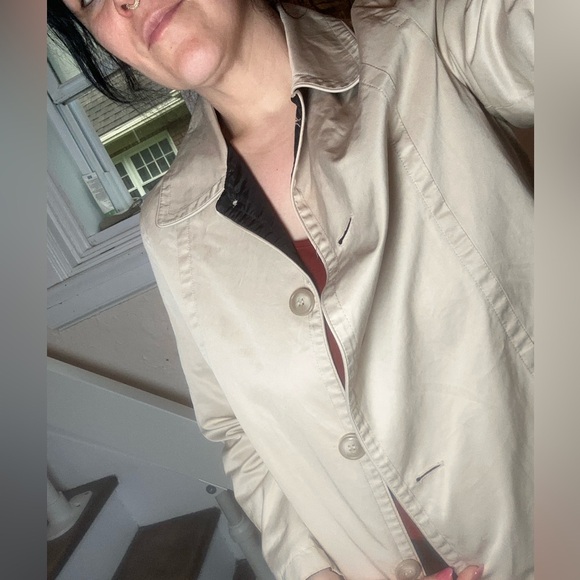 London Fog Classic Beige Trench-Style Jacket – Size 10 Petite - Picture 3 of 6